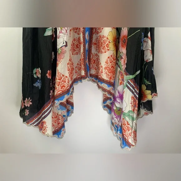 Johnny Was Black and Blue Asymmetrical Tie Front Sundress - Picture 10 of 16